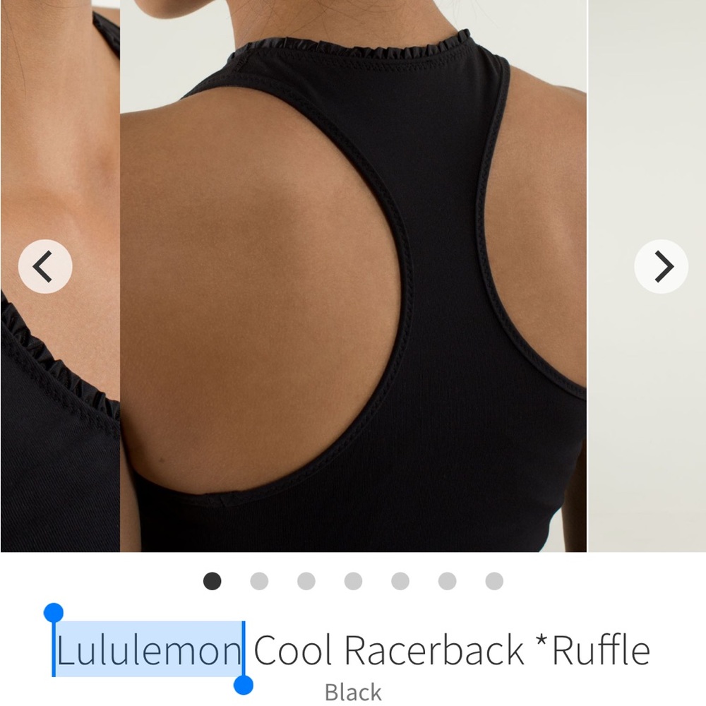 Lululemon black Cool Racerback ruffle - Picture 6 of 8